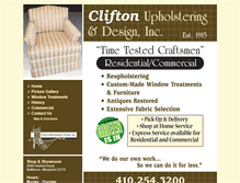 Tablet Screenshot of cliftonupholstering.com